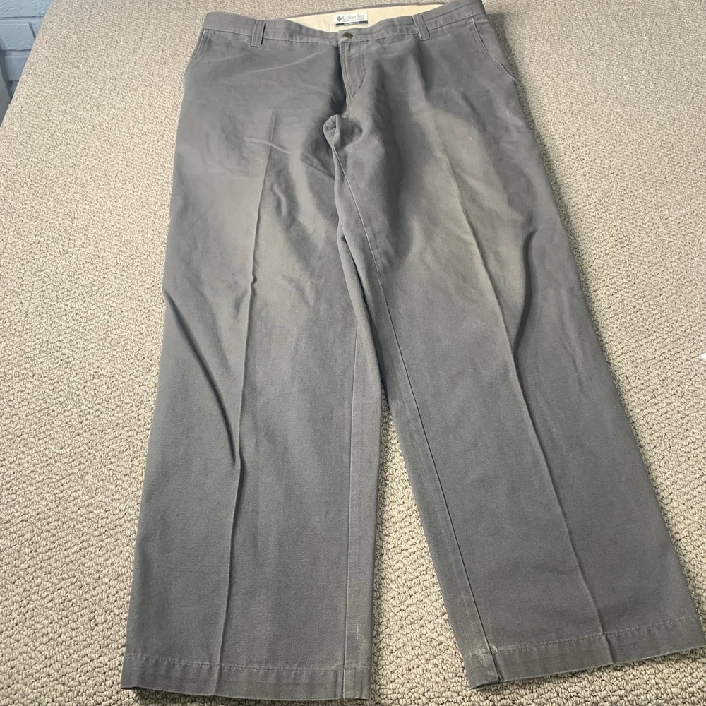 Columbia Mens Pants Size 38 Gray Canvas Straight Leg Hiking Pockets Outdoor
